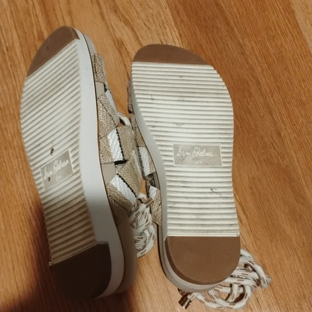 Sam Edelman Lace up Platform Striped Sandle Size 6.5